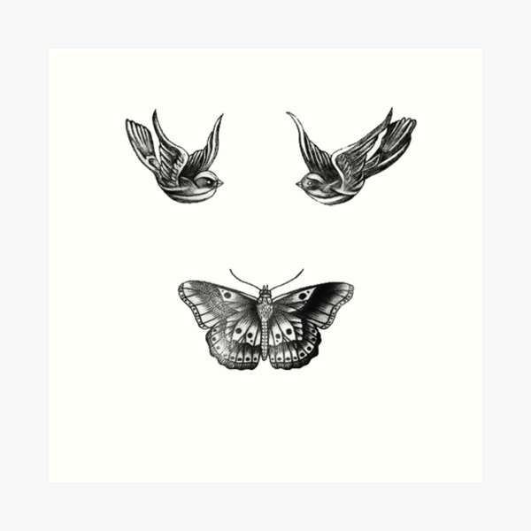 Download Harry Styles Butterfly Tattoos Art Print By Marnilauren Redbubble