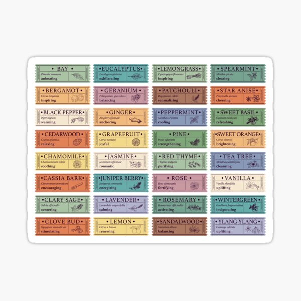 Aromatherapy Essential Oil Labels Sticker