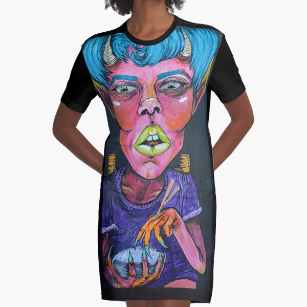 Noodle Demon Graphic T-Shirt Dress