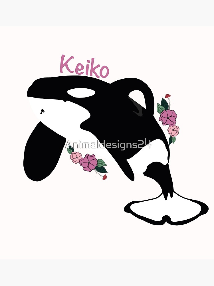 Keiko the killer whale flower art