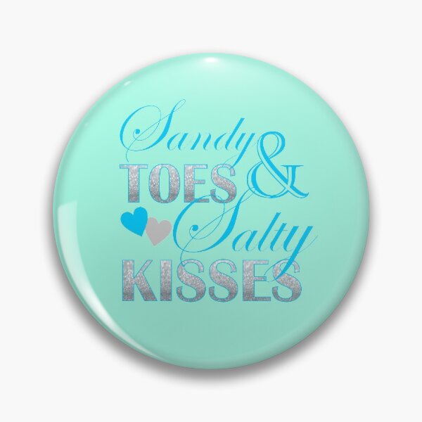 Item preview, Preppy turquoise beach typography Sandy Toes Salty Kisses designed and sold by LEILA ART SPACE.