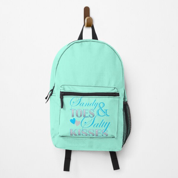 Item preview, Preppy turquoise beach typography Sandy Toes Salty Kisses designed and sold by LEILA ART SPACE.