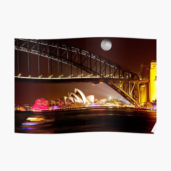 "Full Moon Sydney" Poster for Sale by ramanandr Redbubble