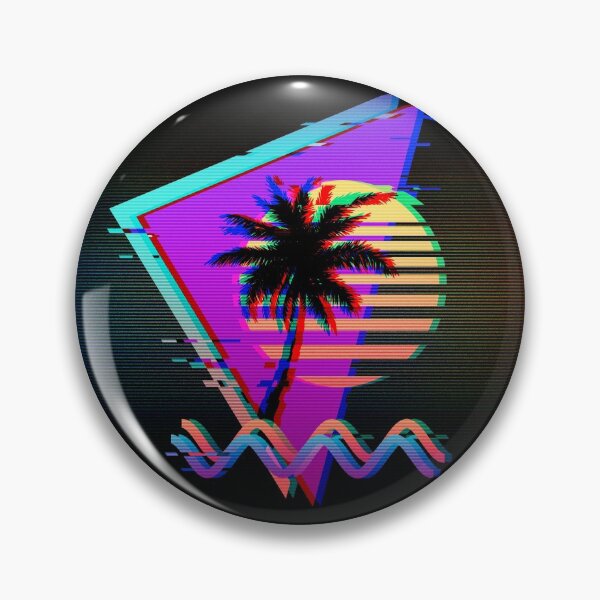 Item preview, Vaporwave Palm Tree Sunset 80s 90s Glitch Aesthetic Dark designed and sold by CoitoCG.
