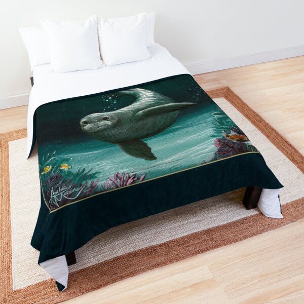 "Hawaiian Monk Seal" by Amber Marine ~ Acrylic painting, art © 2015 Comforter
