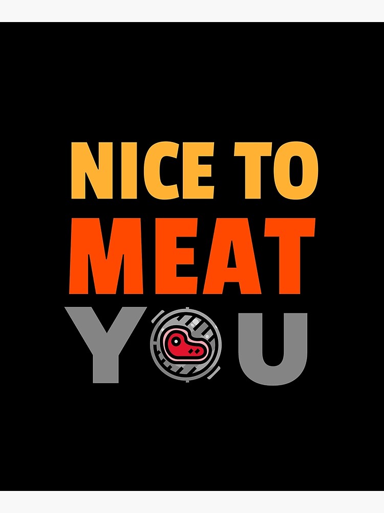 "NICE TO MEAT YOU BBQ TEE" Apron by AndApArt Redbubble
