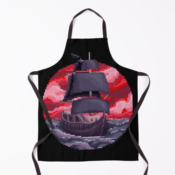 Aperçu de l'œuvre Bateau pirate noir pixelisé créée et vendue par HopeDetour.