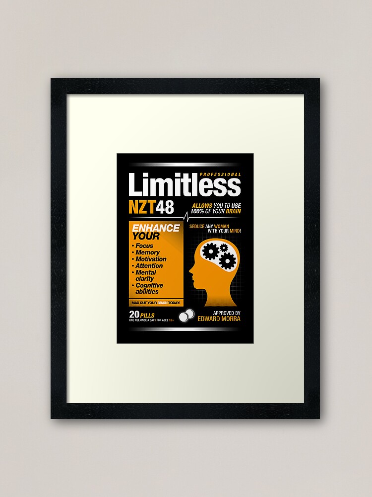 Limitless Pills Nzt 48 Original Version Framed Art Print By Soulthrow Redbubble