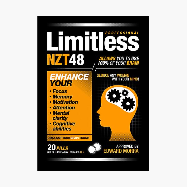 Limitless Pills Nzt 48 Original Version Photographic Print By Soulthrow Redbubble