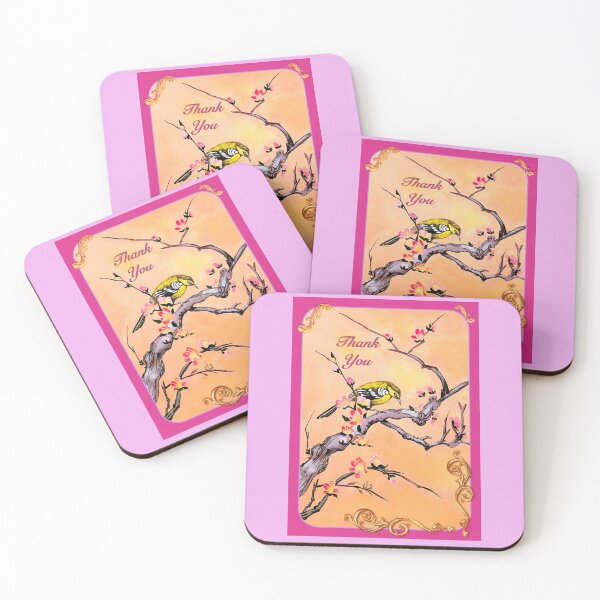 Item preview, BIRD IN CHERRY THANK YOU designed and sold by Judy Mastrangelo.