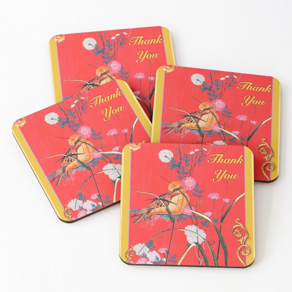 Item preview, BIRD ON RED THANK YOU  designed and sold by Judy Mastrangelo.
