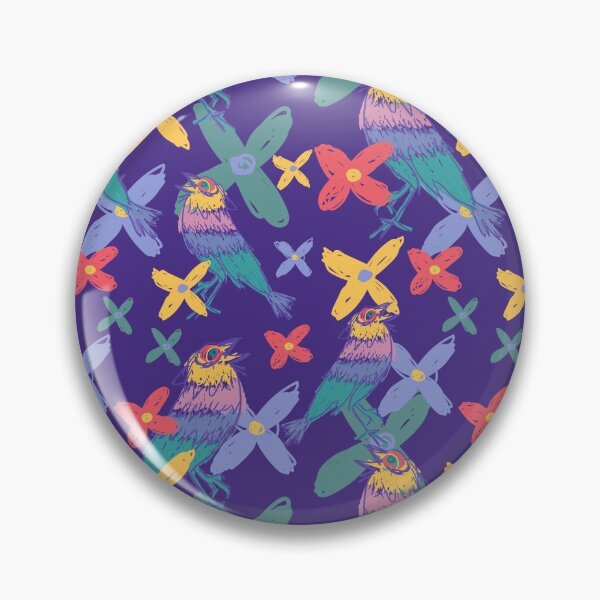 Item preview, Singing floral birds digital pencil painting pattern designed and sold by EarthyPlanty.