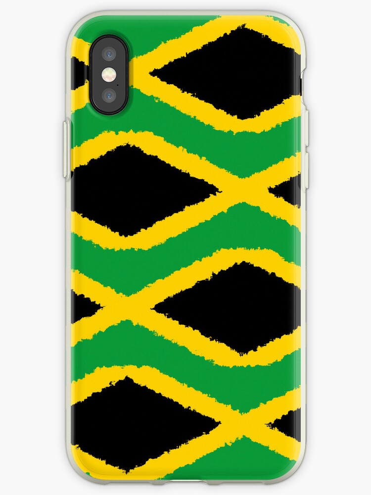 "Smartphone Case Flag of Jamaica Patchwork Painted" iPhone Cases