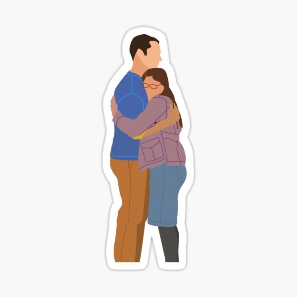 Sheldon and Amy Hug Sticker