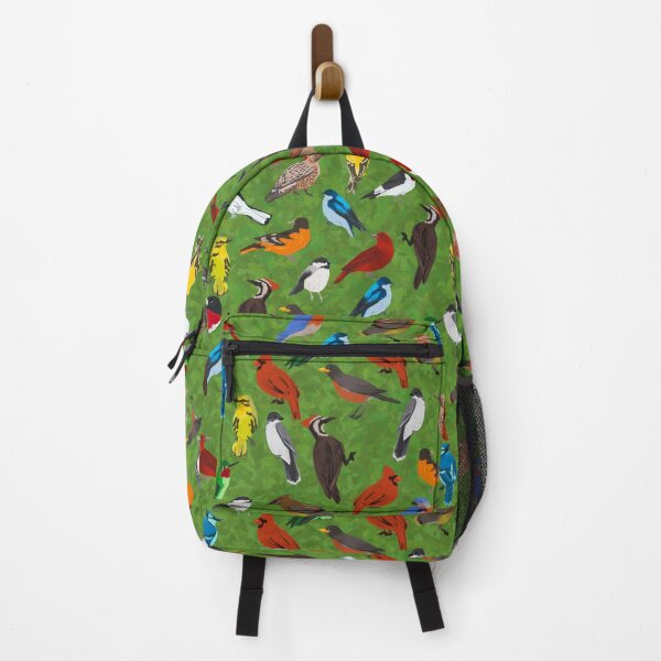 Aperçu de l'œuvre Oiseaux d'arrière-cour et de forêt sur fond feuillu créée et vendue par Nick Garnhart.