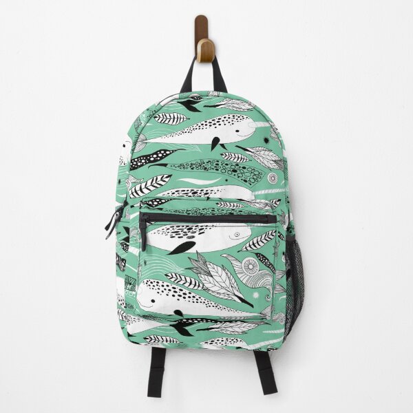 Item preview, Narwhals Feathers In Green designed and sold by Pink Pineapple Works.