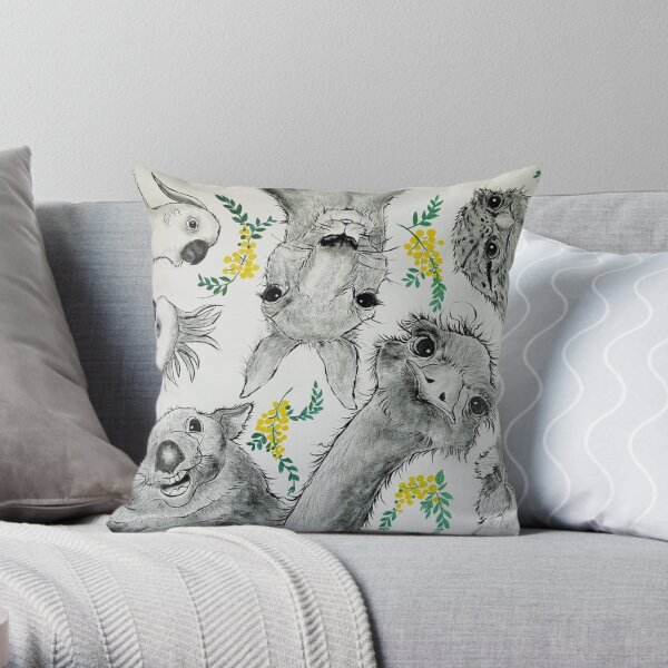 Australian Menagerie Throw Pillow