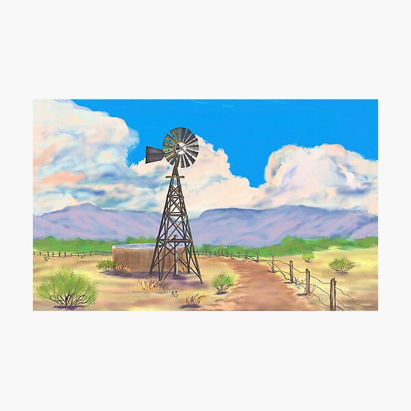 Southwest Windmill Photographic Print
