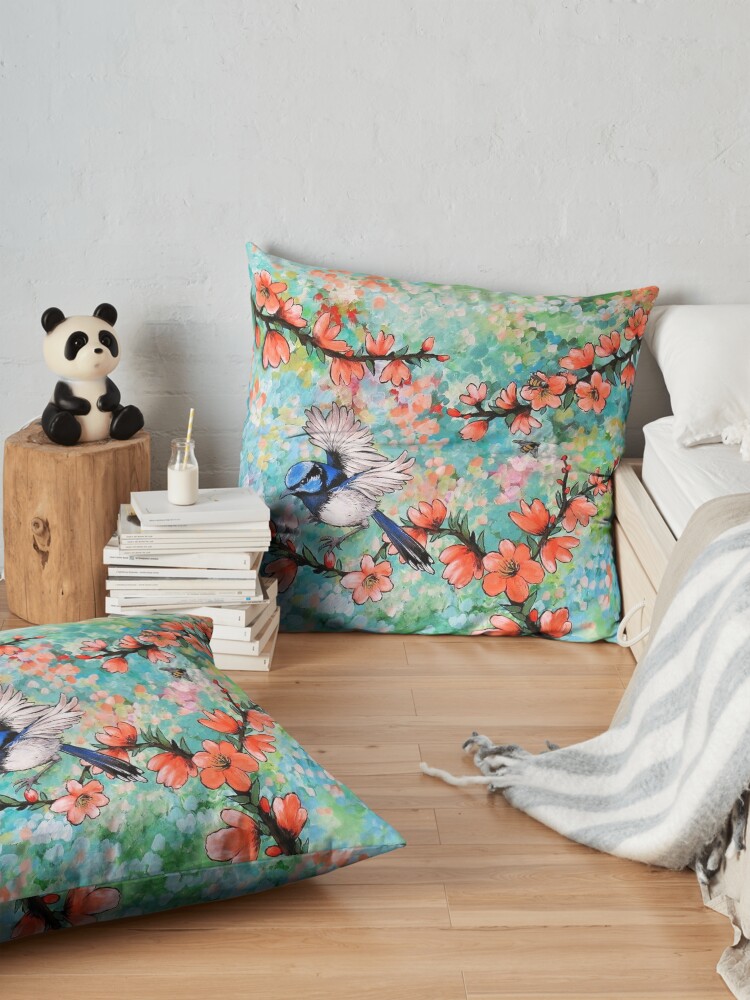 Alternate view of Colours of the Garden Floor Pillow