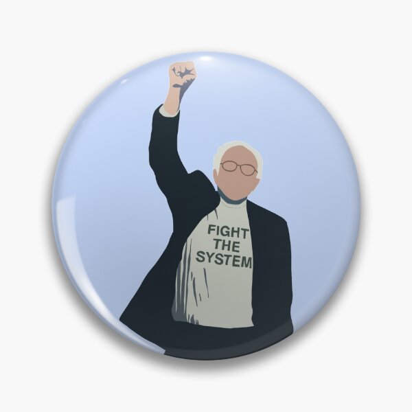 Bernie Sanders Fight the System Outline Pin