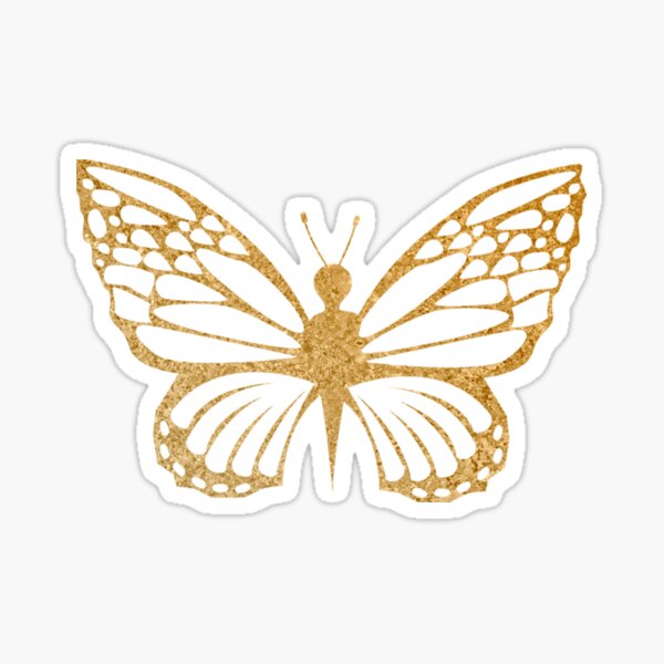 "Gold Butterfly sticker" Sticker by hannahhhmack Redbubble