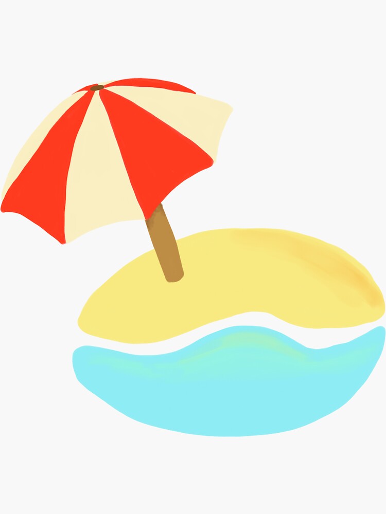 Beach Emoji Sticker For Sale By Lillianbarnes Redbubble