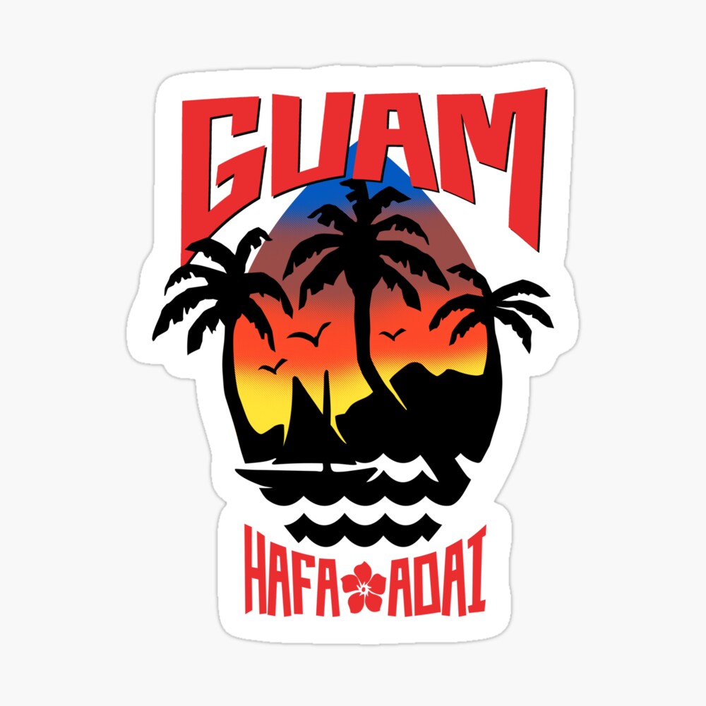 Guam Island Sunset Hafa Adai Poster By Thelocalfabric Redbubble