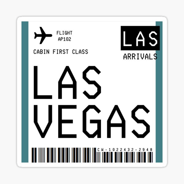 Las Vegas Mini Boarding Pass Sticker