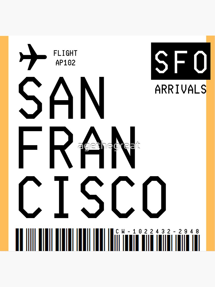 Thumbnail 3 of 3, Sticker, San Francisco Mini Boarding Pass designed and sold by agethegreat.