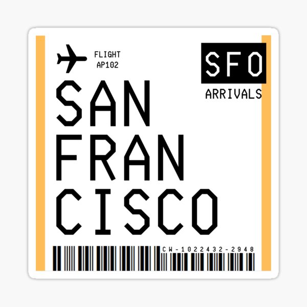 San Francisco Mini Boarding Pass Sticker