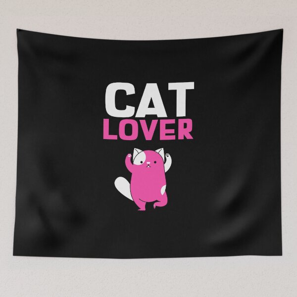 Item preview, cat lover with pink text and pink cat illustration designed and sold by BabyPaws.