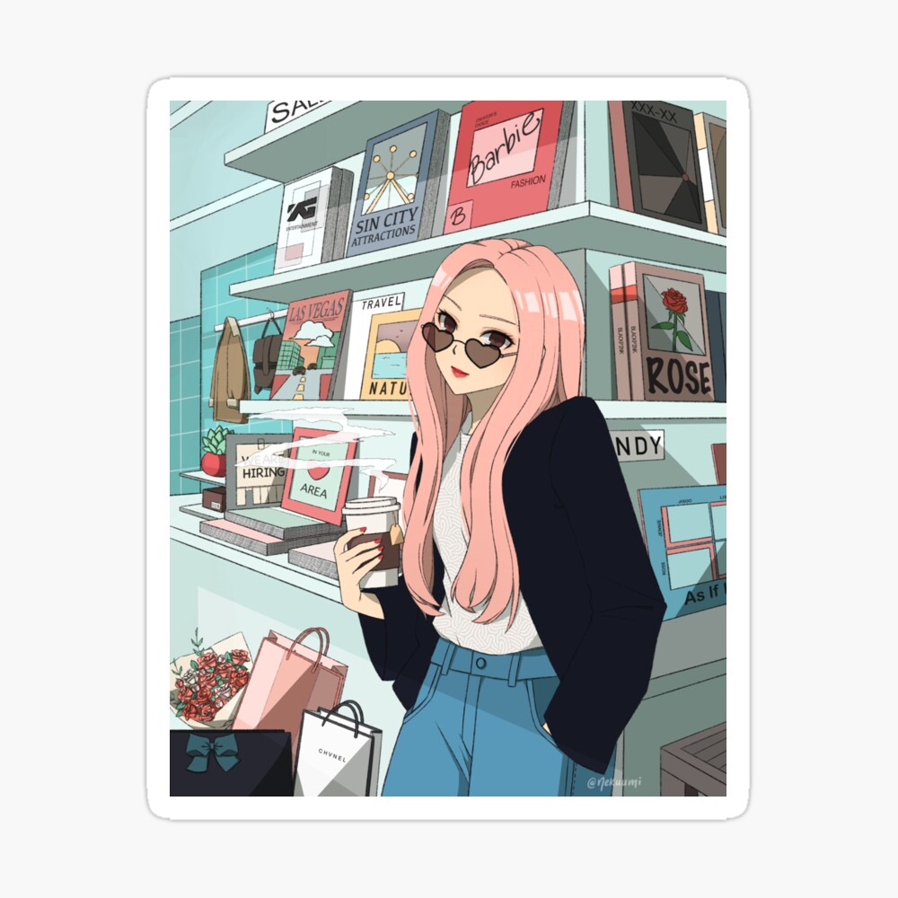 BLACK PINK ROSÉ, Retro, Webtoon, Anime Style Fanart BLACK PINK ROSÉ, Retro, Webtoon, Anime Style Fanart