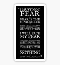 Litany Against Fear Sticker