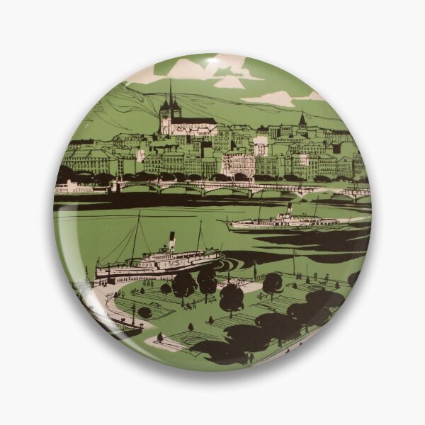 Item preview, Geneva vintage travel poster designed and sold by stickart-marek.