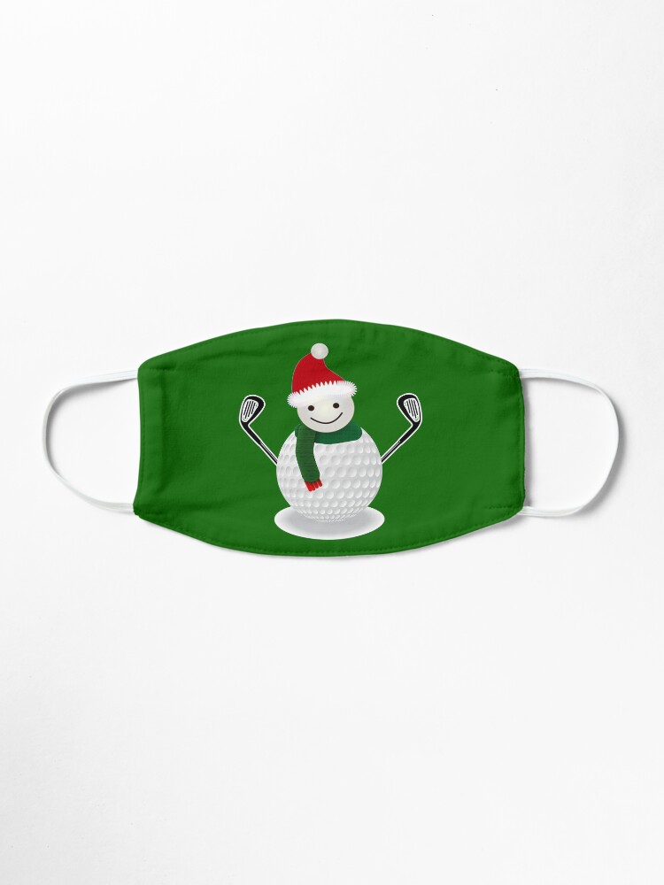 Alternate view of Golf Ball Snowman Funny Christmas T-shirt Golf lover Mask