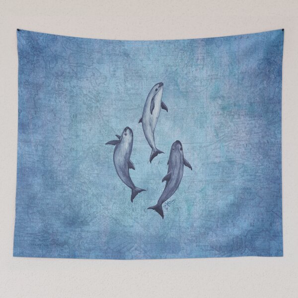 Item preview, "Three Little Vaquitas" watercolor art by Amber Marine, © 2015 designed and sold by Amber Marine ~ Wildlife Artist ~ © 2004-2021.