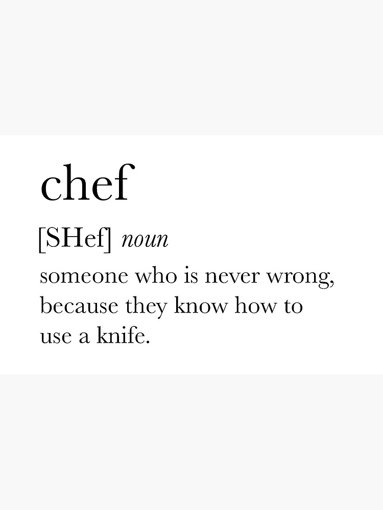 "Chef Definition" Sticker for Sale by julianastuertz Redbubble