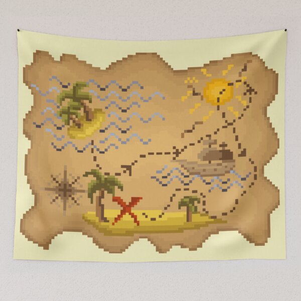 Item preview, Pixelated Treasure Map designed and sold by HopeDetour.