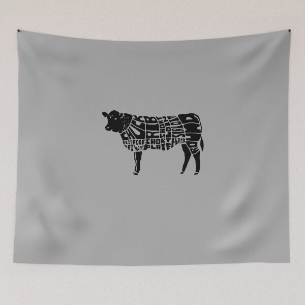 Item preview, Cuts of Beef Cow Infographic black designed and sold by Maria Simone.