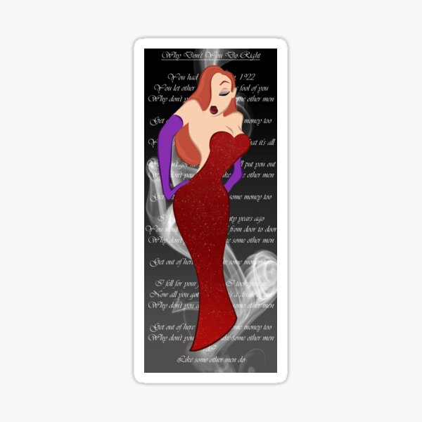 Jessica Rabbit Sticker For Sale By Carrowbrown Redbubble 