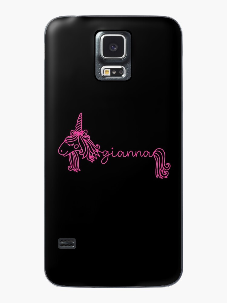 Gianna Pink Unicorn Personalized Girl Name Case Skin For Samsung Galaxy By Janeapril Redbubble