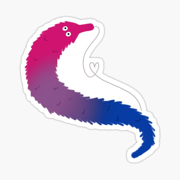 Vista previa del artículo con la obra «gusano bisexual», diseñado y vendido por Taron Towne.