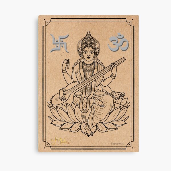 Goddess Saraswati devi pencil sketch | Pencil sketch, Famous artists,  Sketches