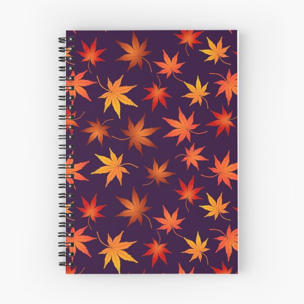 Item preview, Japanese Momiji Autumn Leaf Pattern on dark purple designed and sold by nutmegfairy.