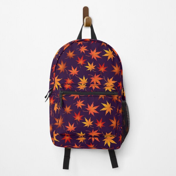 Item preview, Japanese Momiji Autumn Leaf Pattern on dark purple designed and sold by nutmegfairy.