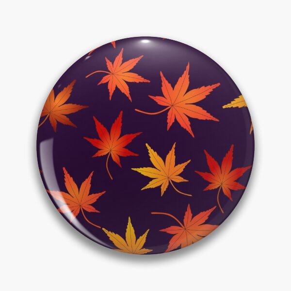 Item preview, Japanese Momiji Autumn Leaf Pattern on dark purple designed and sold by nutmegfairy.