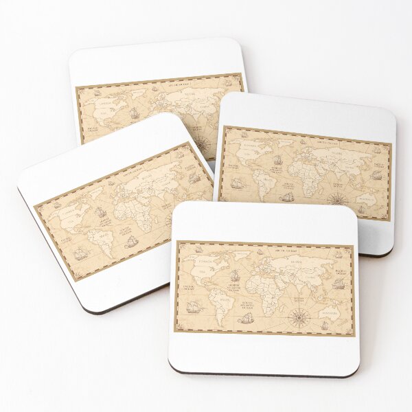 Item preview, Antique World Map Vintage designed and sold by Vector Scout Lab.