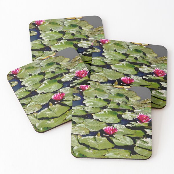 Item preview, Pink water lilies flowers and leaves  designed and sold by EstelleRossetti.