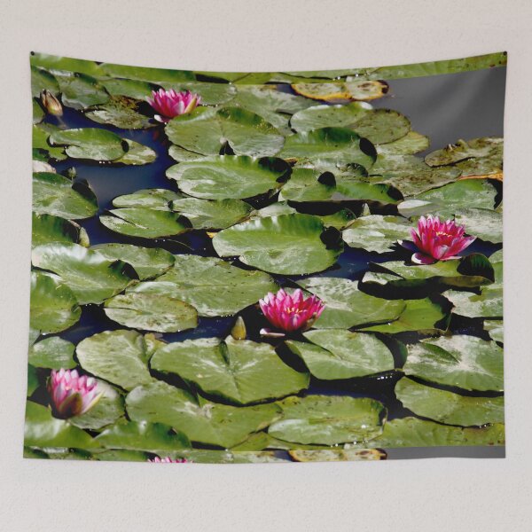 Item preview, Pink water lilies flowers and leaves  designed and sold by EstelleRossetti.