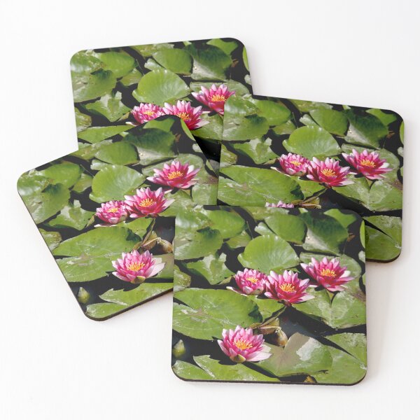 Item preview, Pink water lilies flowers and leaves  designed and sold by EstelleRossetti.